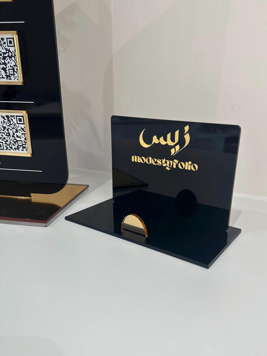 Transparent acrylic business card holder with logo branding and custom design
