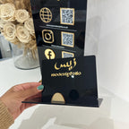 Logo branded acrylic business card holder, clear Perspex display stand