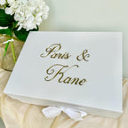 Luxury personalized wedding box with 3D acrylic design, custom keepsake gift