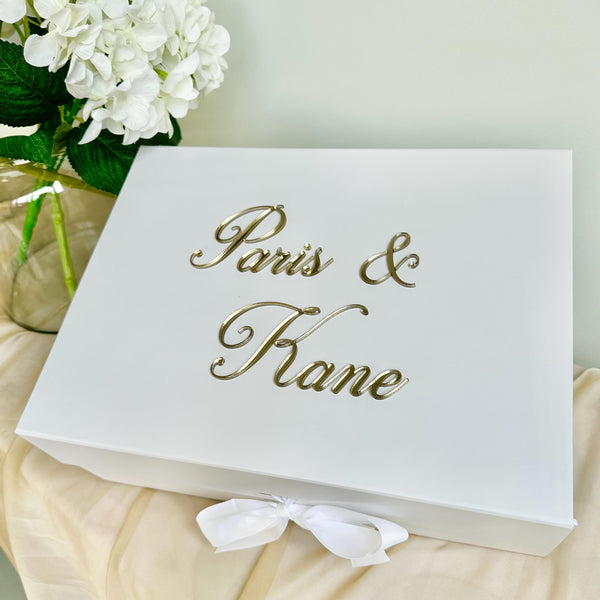 Luxury Personalized Wedding Keepsake Box - Custom Gift