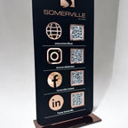 Custom 3D acrylic QR code social media sign in clear design