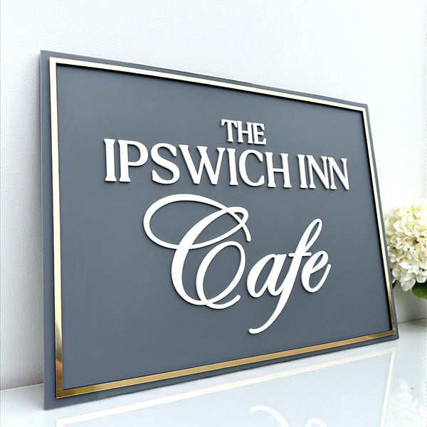 Personalised 3D acrylic business logo wall display in clear for modern decor