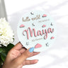 Personalised 3D Baby Name Announcement Disc | Custom Plaque