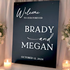 Custom acrylic wedding welcome sign with 3D lettering and elegant design