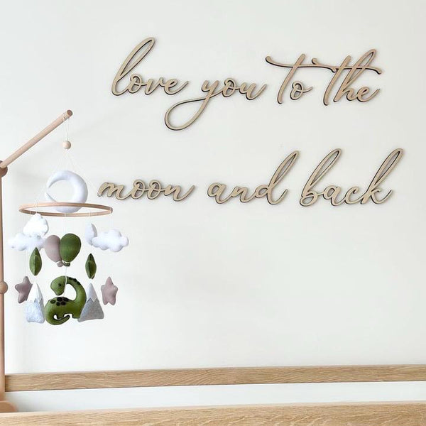 Love You To The Moon and Back wooden laser cut nursery sign