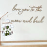 Custom Wooden Laser Cut Nursery Sign - Love You to the Moon
