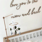 Custom wooden laser cut nursery sign in light wood, moon and stars design