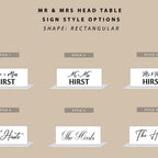 Personalised Mr and Mrs Sign, clear 3D acrylic tabletop wedding decor