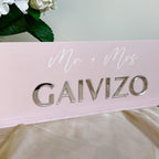 Personalised Mr and Mrs sign in clear acrylic for wedding decor