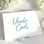 Luxury personalised gift box in ivory with gold lettering, for bridesmaid proposals.