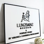 Custom 3D acrylic logo sign, square shape, modern salon door plaque