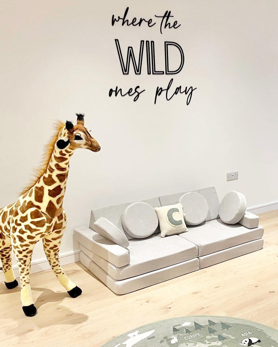 Where the Wild Ones Play wooden wall sign for safari nursery decor
