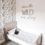 Where the Wild Ones Play wooden wall art in jungle theme design