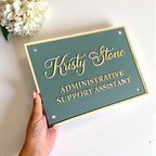 Custom 3D acrylic logo sign, square shape for salon or office use