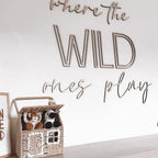 Where the Wild Ones Play wooden wall art in jungle theme