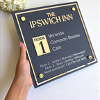 Custom 3D acrylic logo sign, modern square design for salon or office