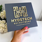 Custom 3D acrylic logo sign in square shape for salon wall