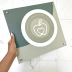 Custom 3D acrylic logo sign in square shape for salon or office