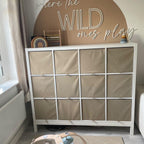 Where the Wild Ones Play wooden sign in natural wood color for nursery decor