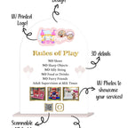 Acrylic Play Rules Sign in bright colors for bouncy castle safety