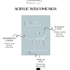 Elegant acrylic wedding welcome sign with 3D details, suitable for ceremony