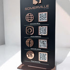 Custom 3D acrylic social media QR code sign in clear material