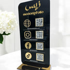 Custom 3D acrylic social media QR code sign in clear design