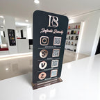 Custom 3D acrylic QR code sign in clear design for small business
