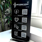 Custom 3D acrylic social media QR code sign in clear acrylic