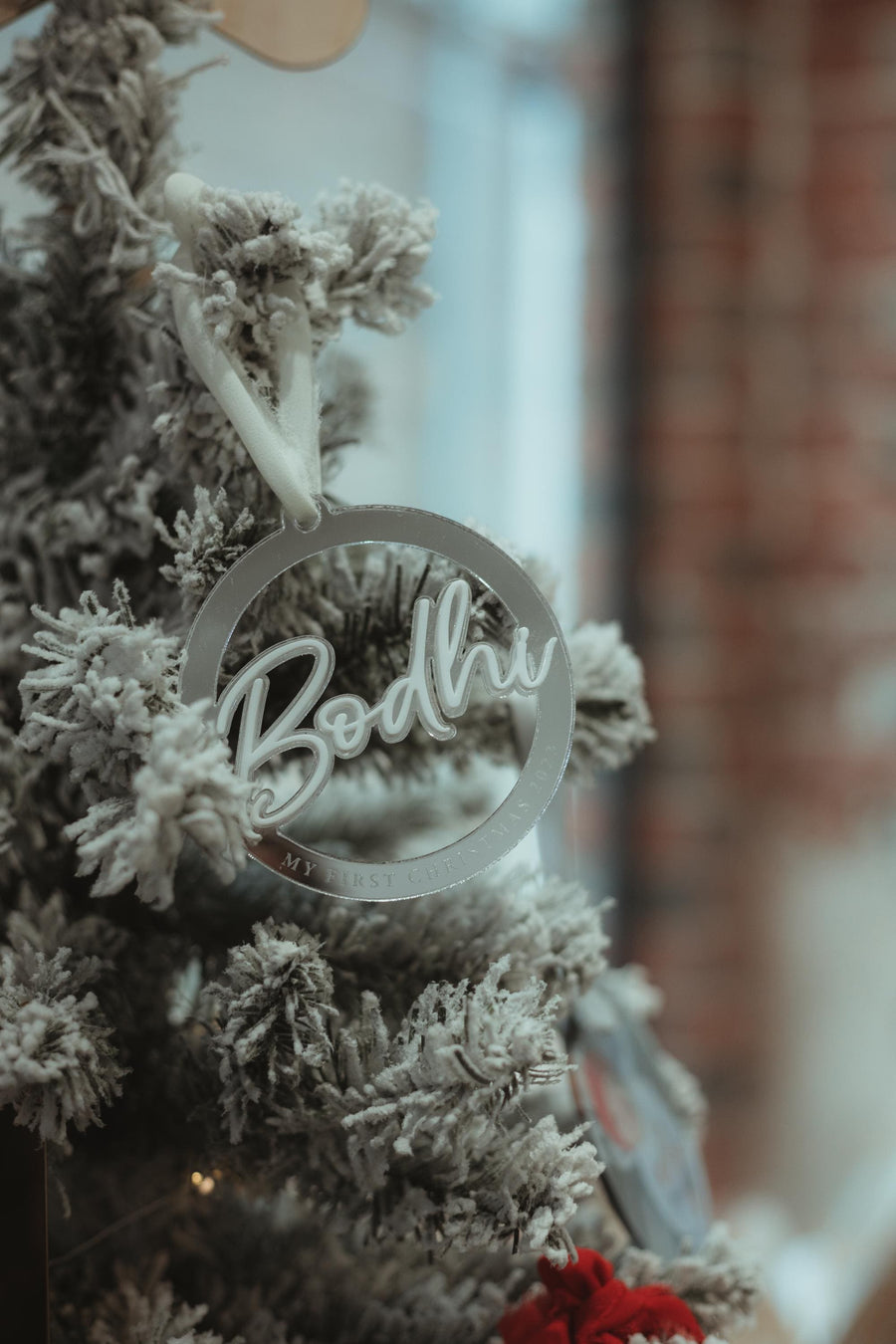 Personalised acrylic name bauble, double layered, custom Christmas ornament