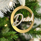 Personalised acrylic name bauble, round shape, custom Christmas ornament