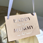 Acrylic Page Boy sign, A5 size with custom wedding text