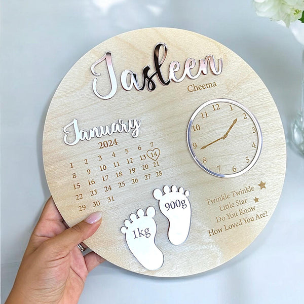 Custom Baby Keepsake Plaque - Birth Announcement Sign