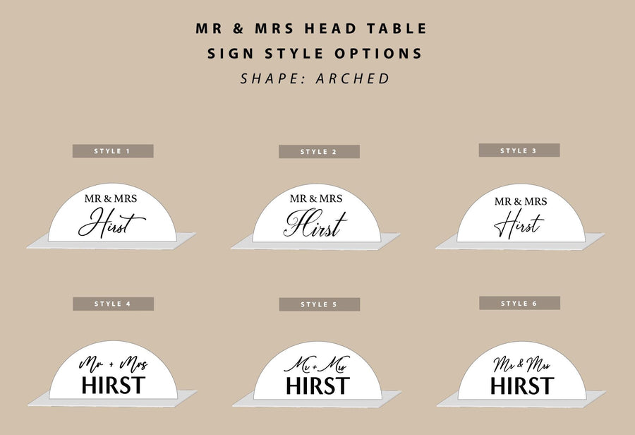 Custom 3D acrylic Mr and Mrs head table sign for wedding decor