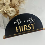 Personalised 3D acrylic Mr and Mrs head table sign, clear color, wedding decor