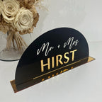 Custom 3D acrylic Mr and Mrs table sign for wedding decor