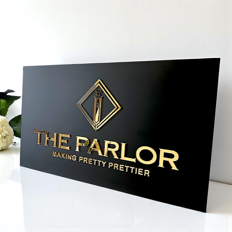 Custom logo business sign in 3D acrylic, rectangle shape, suitable for hotels and restaurants