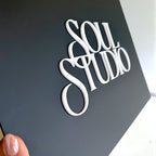 Custom logo business sign in 3D acrylic rectangle for hotel or restaurant