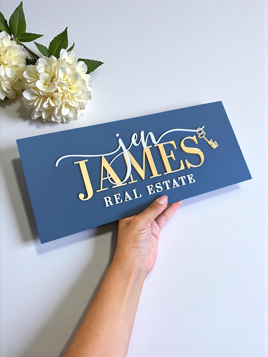 Custom acrylic salon plaque in clear finish for modern clinic room signage