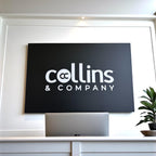 Custom acrylic salon plaque, modern clinic room signage, clear finish