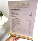 Custom acrylic price list sign for modern salon display in clear design