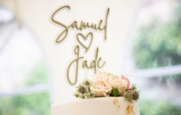 Personalised Acrylic Wedding Cake Topper | Custom Decor