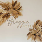 Double Name Sign in elegant wooden finish, personalized for display