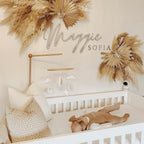 Double Name Sign in elegant wood design, personalized with two names