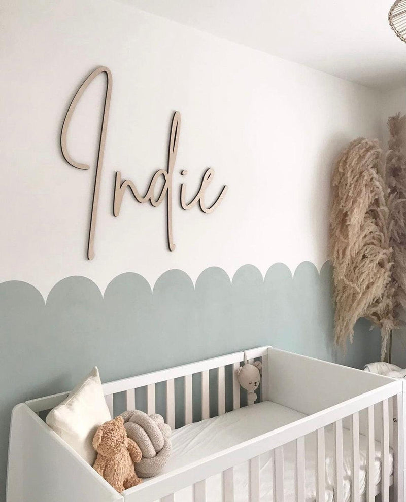 Custom Nursery Name Sign, Wooden Name Plaque for Wall, Wall