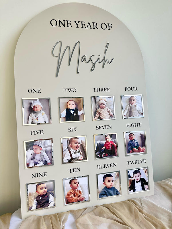 Acrylic Milestone Board for Baby's First Year