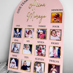 One Year of Baby Board, Acrylic Milestone Board, Milestone Board, My First Year Sign, 1st Birthday Decorations, Monthly Milestone Board