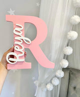 Personalized Letter Name Sign, Custom Wall Mount or Standing Initial for Nursery & Kids Room, Personalized Baby Initial and Name