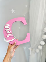 Personalized Letter Name Sign, Custom Wall Mount or Standing Initial for Nursery & Kids Room, Personalized Baby Initial and Name