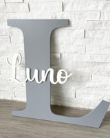 Giant Wall Initial, Personalized Letter Name Sign, Custom Wall Mount Initial for Nursery & Kids Room, Personalized Baby Initial and Name